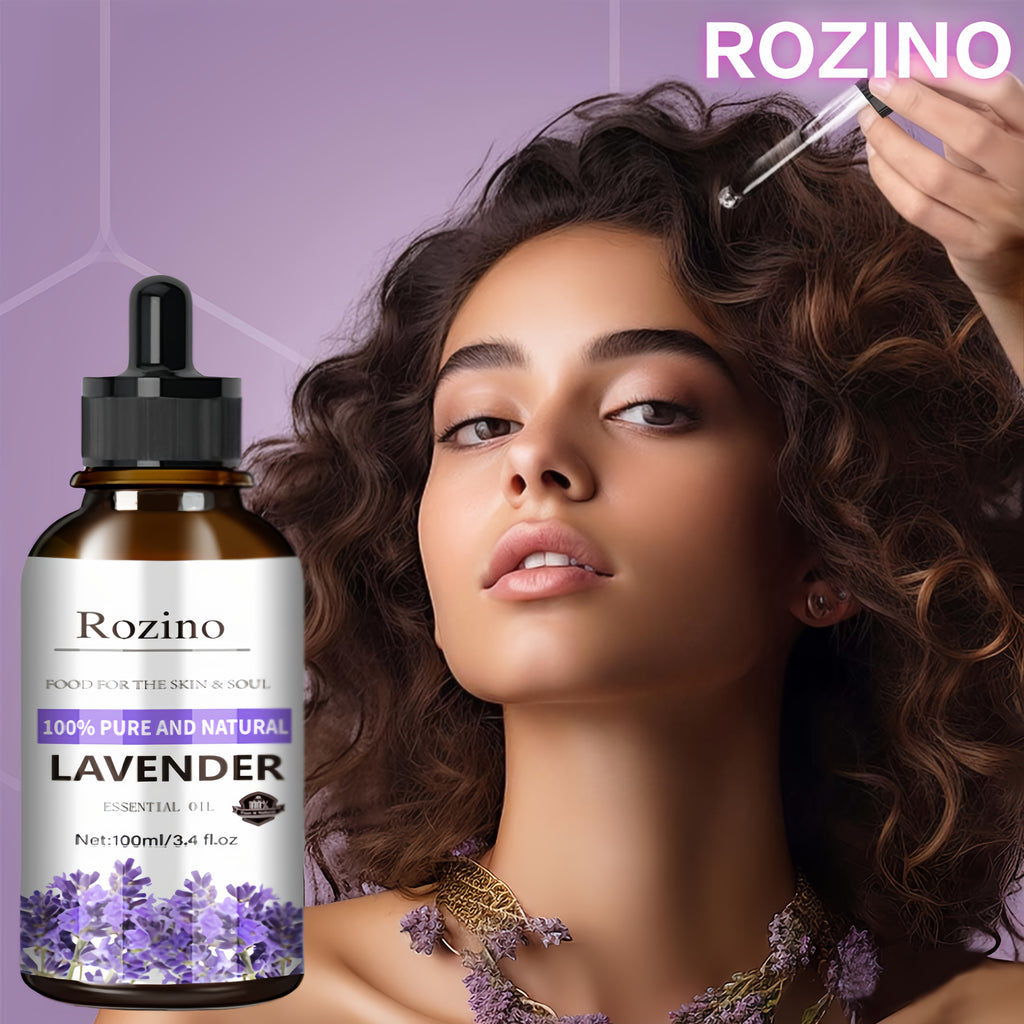 ROZINO Pure Lavender Essential Oil – Skin, Hair, Massage & Diffuser Aromatherapy Gift