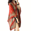 Plus Size Bohemian Floral Chiffon Shawl Scarf – Lightweight Wrinkle-Resistant Beach Cover-Up Wrap for Women
