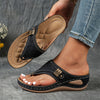 Women's Wedge Flip Flops with Arch Support - Breathable Outdoor Sandals, Soft PU Sole