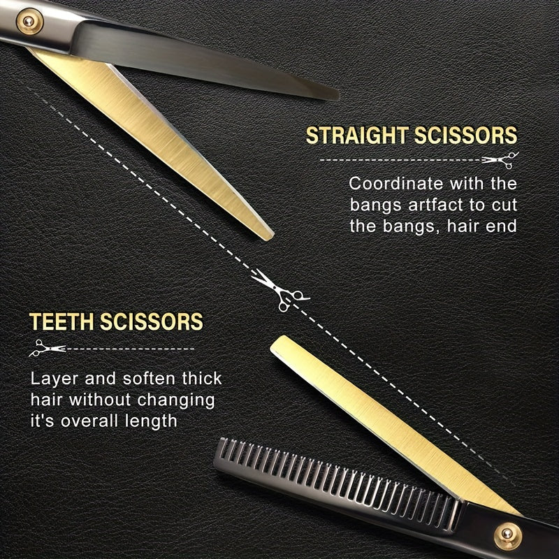 Professional Barber Shears Set - Hair Cutting & Thinning Scissors for Men, Women & Pet Grooming
