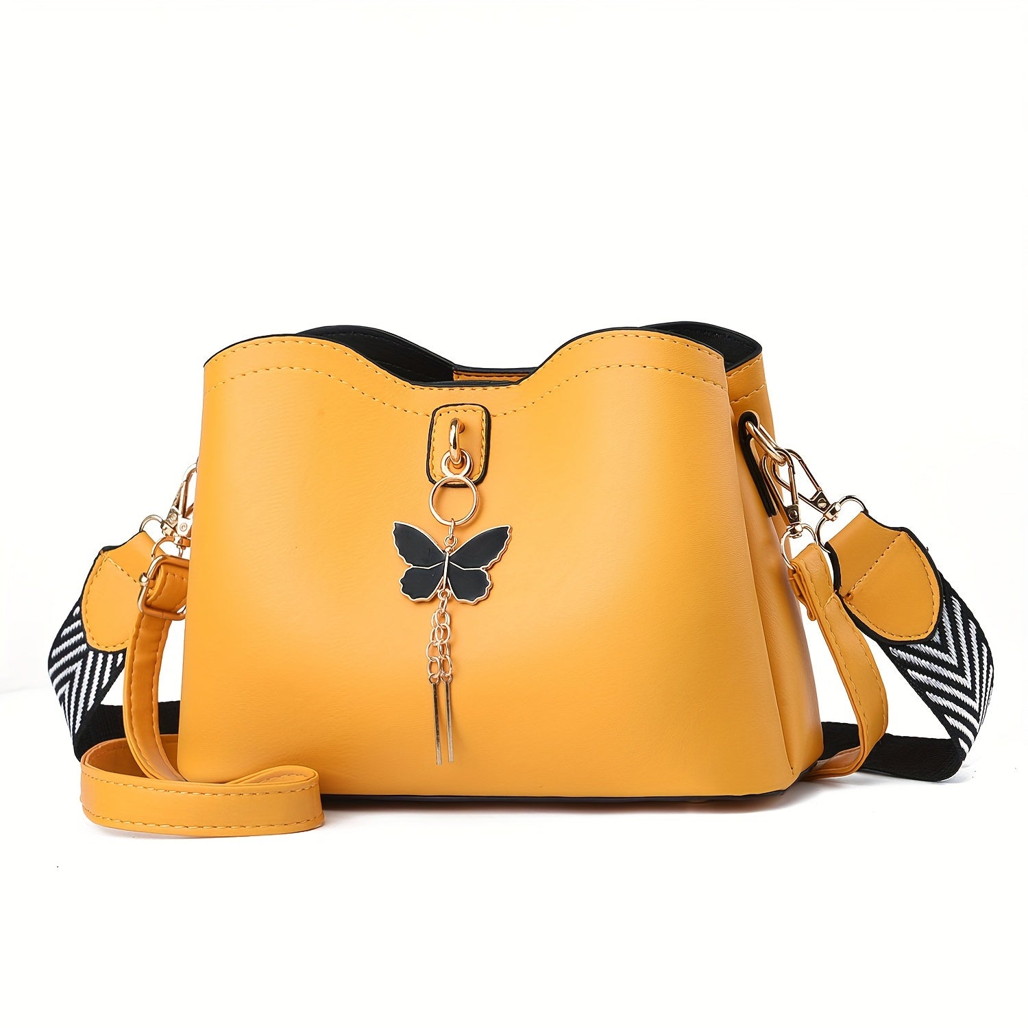 Small Butterfly Crossbody Bag for Women - Lightweight Bucket Shoulder Purse for Teens