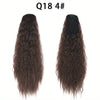 22-inch (56 cm) Water Wave Drawstring Ponytail - Synthetic Clip-In Curly Hair Extension for Women, Natural Black