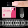 BEETLES 192-Pack Instant Apex Nail Tips Pre-Etched Half-Matte Square Acrylic Gel Extensions Full-Coverage Translucent False Nails for Salon & Home Manicure