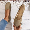 Women's Light Blue Knit Slip-On Flats with Ankle Strap, Round Toe Casual Shoes with Fabric Upper & Synthetic Lining