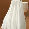 Elegant Black Pleated Maxi Skirt - Woven 100% Polyester, Straight Silhouette, Loose Fit, All-Season