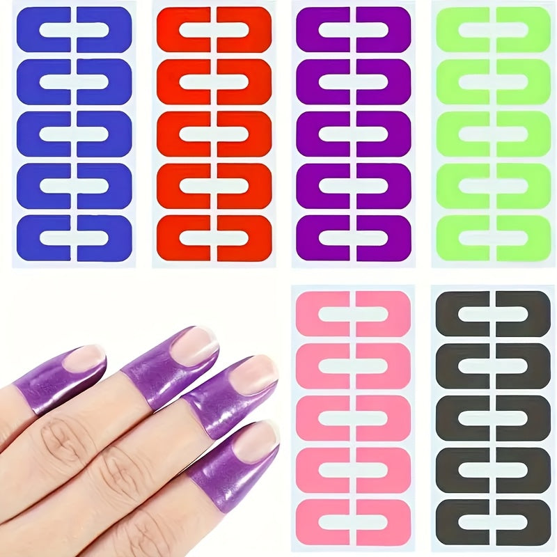 60-Pack U-Shape Nail Polish Protector Guards – Peel-Off Finger & Cuticle Protectors for Manicure, Stamping & Nail Art, Odorless