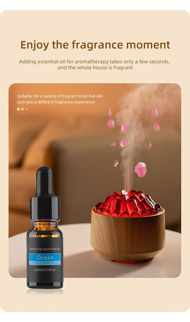 Campfire Desktop Humidifier & Aroma Diffuser — Soundwave Ultrasonic, Real Flame Effect, Dual Mist, Quiet USB Humidifier with LED Night Light & Auto Shut-Off (Black, Red, Purple, Green, Gold, Brown)