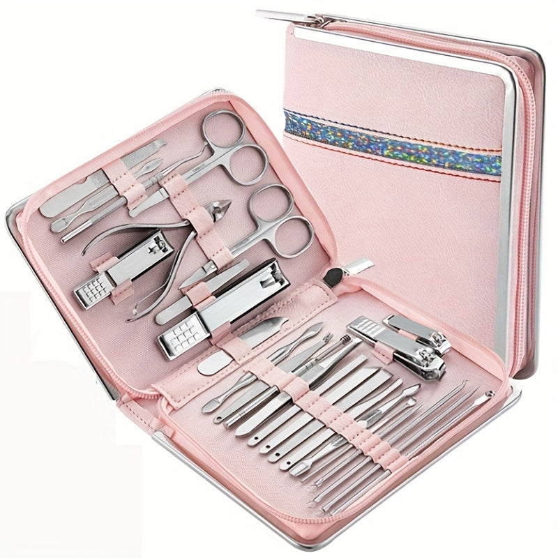 26-Piece Professional Nail and Pedicure Kit - Manicure Set with Clippers, Cuticle Nipper & Scissors