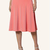 Plus Size Knee-Length Flared Swing Skirt, Solid Color for Spring & Summer