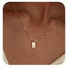 Initials Necklace for Women, 14K Gold Plated Delicate Monogram Pendant, Personalized Name Jewelry Gift