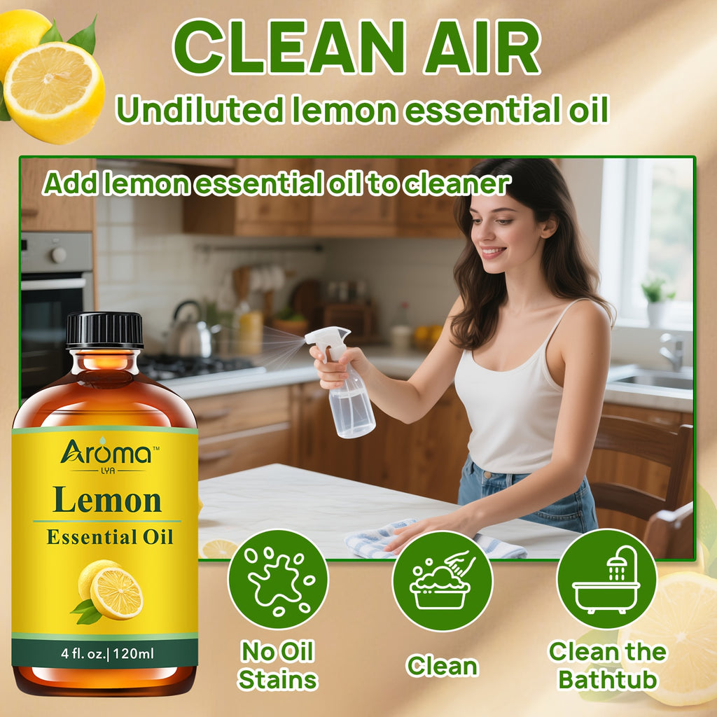 4 fl oz (118 ml) Natural Essential Oil Set – Lavender, Eucalyptus, Frankincense, Lemon, Sweet Orange, Peppermint – Aromatherapy Oils for Diffusers, Candles, Soap Making & Car Freshener