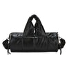 Quilted Puff Bucket Shoulder Bag Large Capacity PU Handbag with Detachable Strap Gold-Tone Hardware Zipper Closure Champagne Black Silver Blue