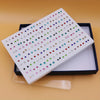 100 Pairs Colorful Rhinestone Plastic Stud Earrings Set – Mixed Sparkly Glue-Back Fashion Earrings