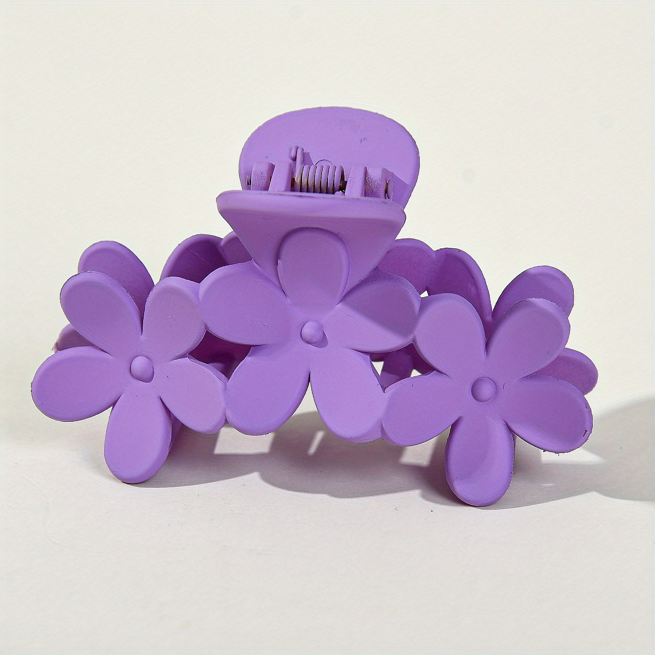 Bohemian Flower Hair Claw Clip - Solid Color Plastic Ponytail Hair Clip for Women