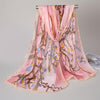 Boho Plum Floral Chiffon Scarf - Lightweight Sun-Protective Shawl & Beach Wrap