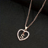 Alphabet Heart Pendant Rhinestone Necklace