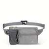 Women's Adjustable Crossbody Waist Bag - Black Nylon Phone Pouch with Zipper, Reflective Strap & Multiple Compartments for Hiking and Commuting