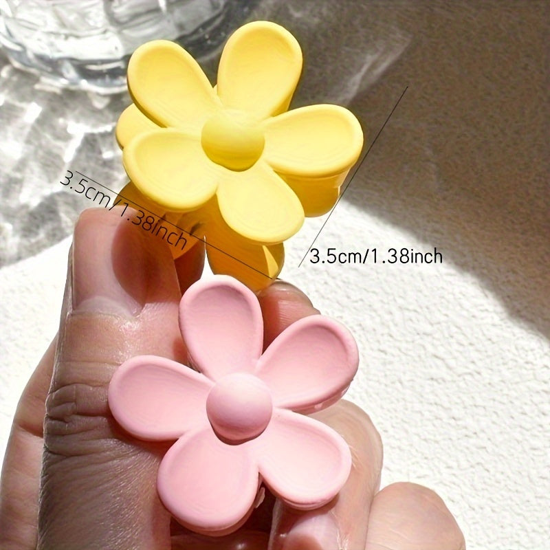 8-Pack Frosted Macaron Flower Hair Clips for Women – Small Neutral Floral Braid & Styling Accessories