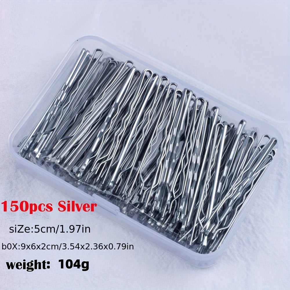 1.96-Inch (5 cm) Metal One-Word Hair Clip Barrette, Minimalist Wavy Edge Hairpin for Women