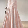Plus Size Mermaid Lace Skirt — Peach Zippered Evening Wear, Non-Stretch Woven Polyester