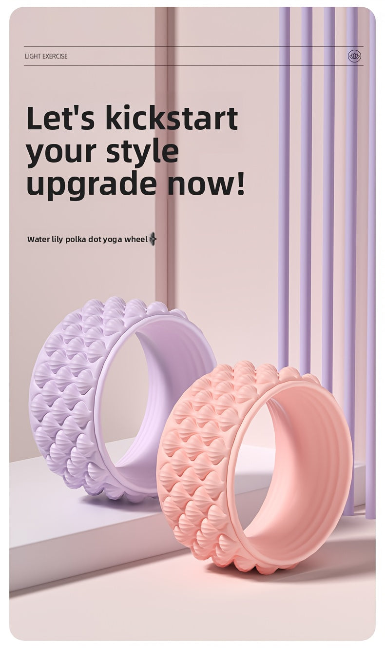 Pilates Wheel & Back Massager – Manual Core Roller with Sturdy Base for Spinal Decompression and Ab Strengthening | Home Gym Equipment (Pink / Light Blue / Light Purple)