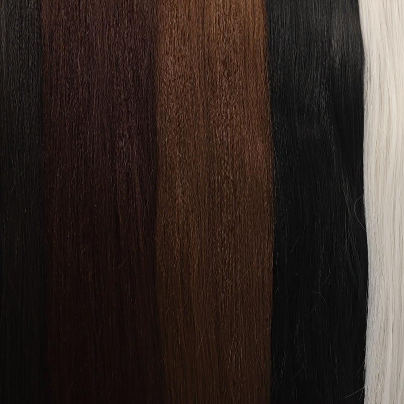 28-inch (71 cm) Long Straight Synthetic Ponytail Extension with Elastic Band - Black Heat-Resistant Soft Fiber