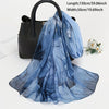 Large Lotus Print Chiffon Scarf, Lightweight Floral Shawl for Women, Breathable Beach Wrap & Travel Headscarf