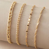 4-Piece Gold-Plated Boho Chain Anklet Set — Zinc Alloy Foot Chains