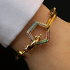 Double Buckle Stainless Steel Bracelet for Women & Girls, Elegant Everyday Gift for Valentine's Day