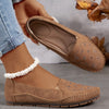 Vintage Floral Crystal Embellished Women's Slip-On Loafers - Lightweight All-Season Flats with TPR Sole and Fabric Insole