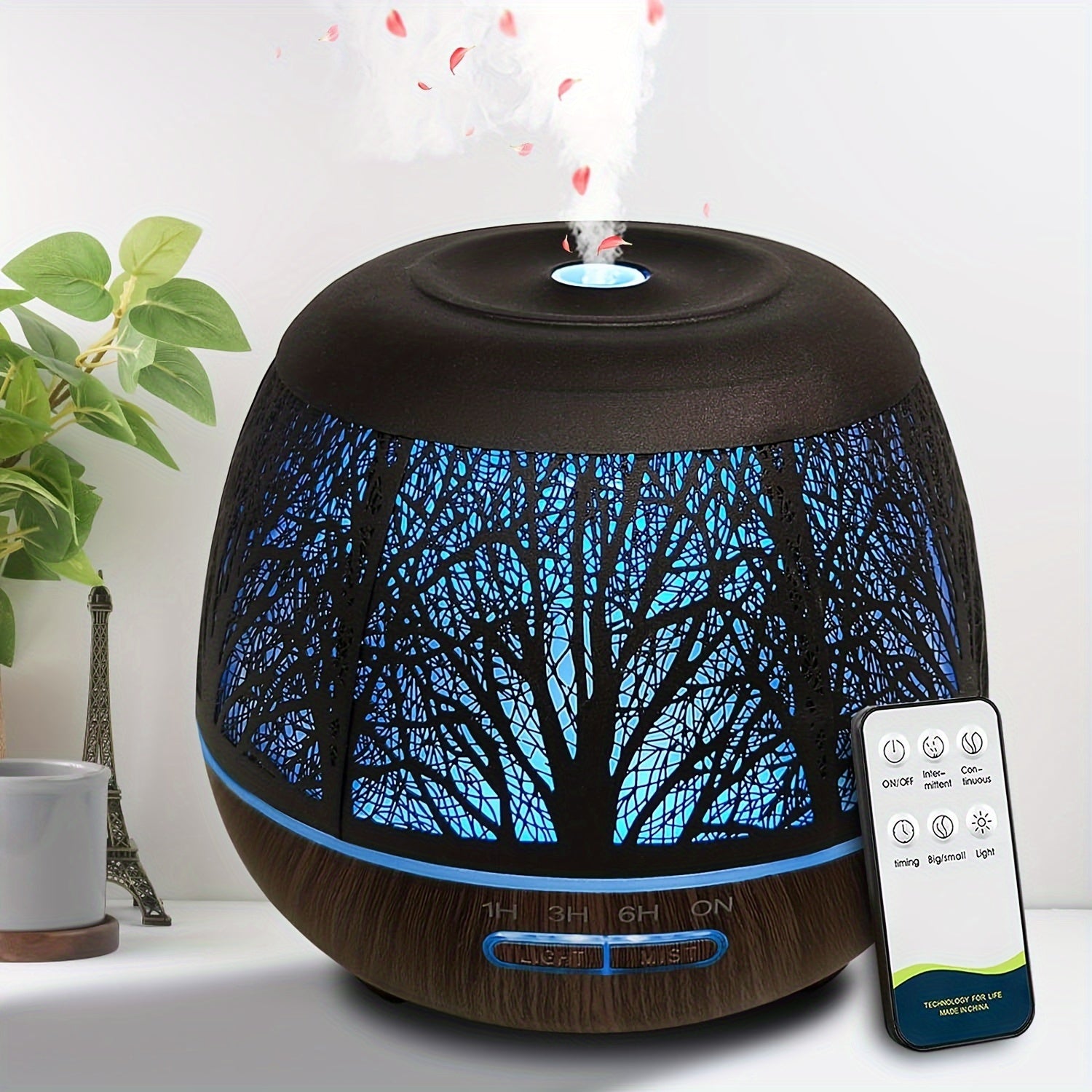 400ml Ultrasonic Essential Oil Diffuser with Remote — 7-Color LED Cold Mist Humidifier, USB-Powered Aromatherapy for Bedroom & Holiday Gifts