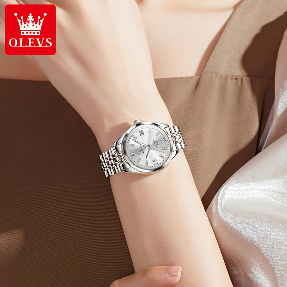 OLEVS Stainless Steel Automatic Mechanical Women's Watch Luminous Classic Luxury Wristwatch