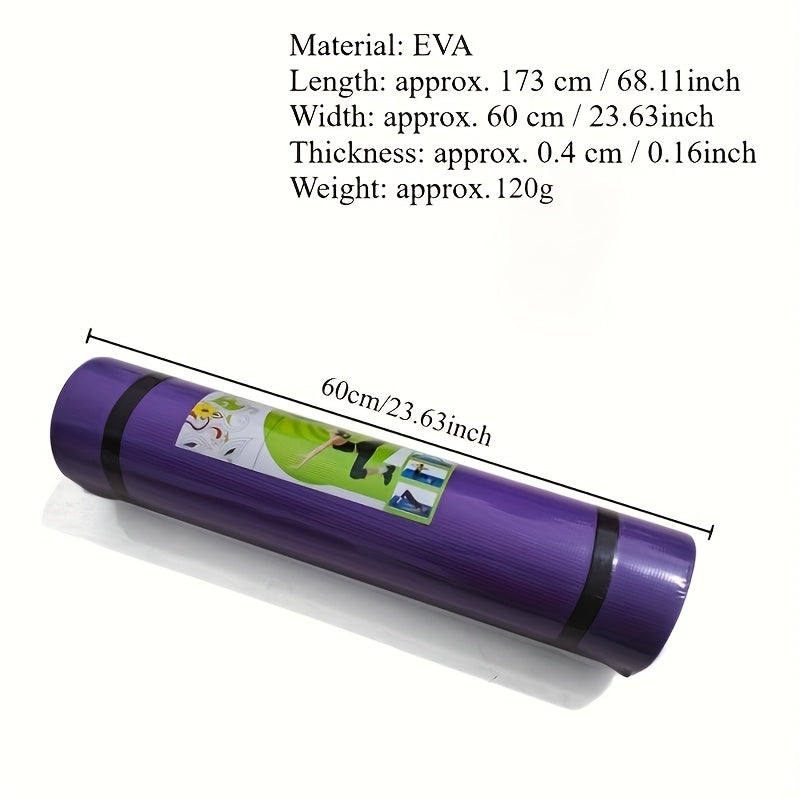 4mm High-Density EVA Yoga Mat with Carrying Strap – Lightweight Thick Cushioned Exercise Mat for Yoga, Pilates & Home Gym (Pink, Purple, Blue)