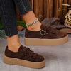 Women's Platform Mary Jane Loafers Thick-Soled Bowknot Fringe Slip-On Flats