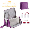 7-Piece Upright Makeup Bag Set – Large Capacity Travel Cosmetic Organizer, Black & White with Purple Accents, Includes 6 Containers