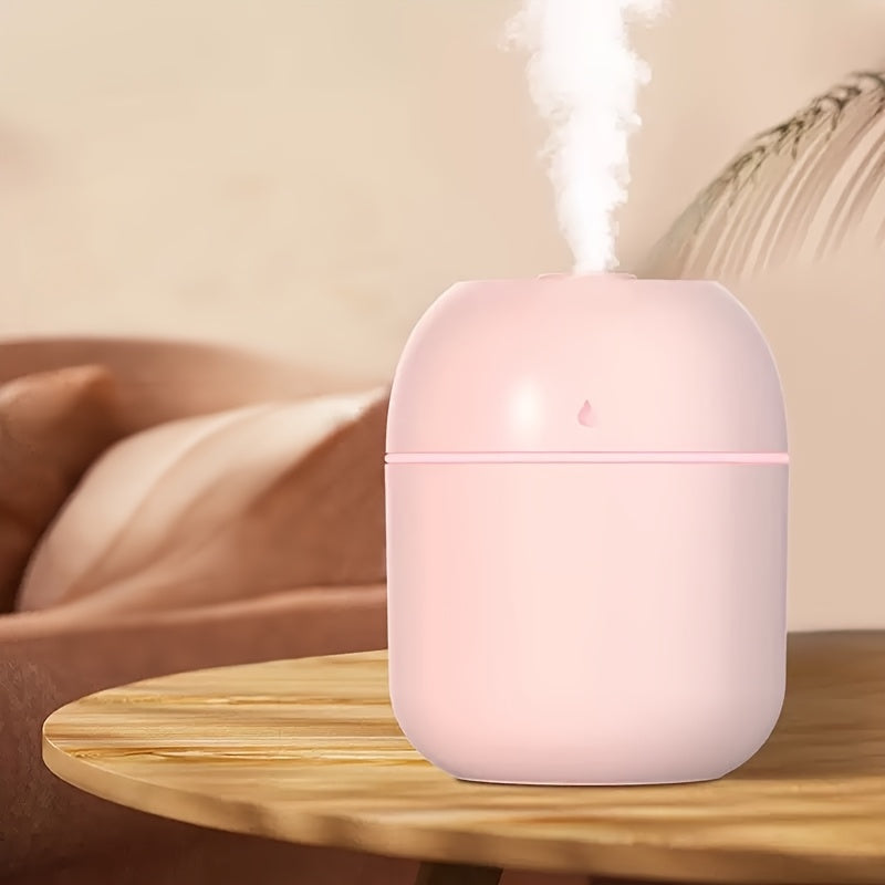 220ml (7.4 fl oz) Portable Humidifier & Essential Oil Diffuser, USB Powered, Warm Mist, Pre-Filter, Sleek Cylindrical Transparent Design