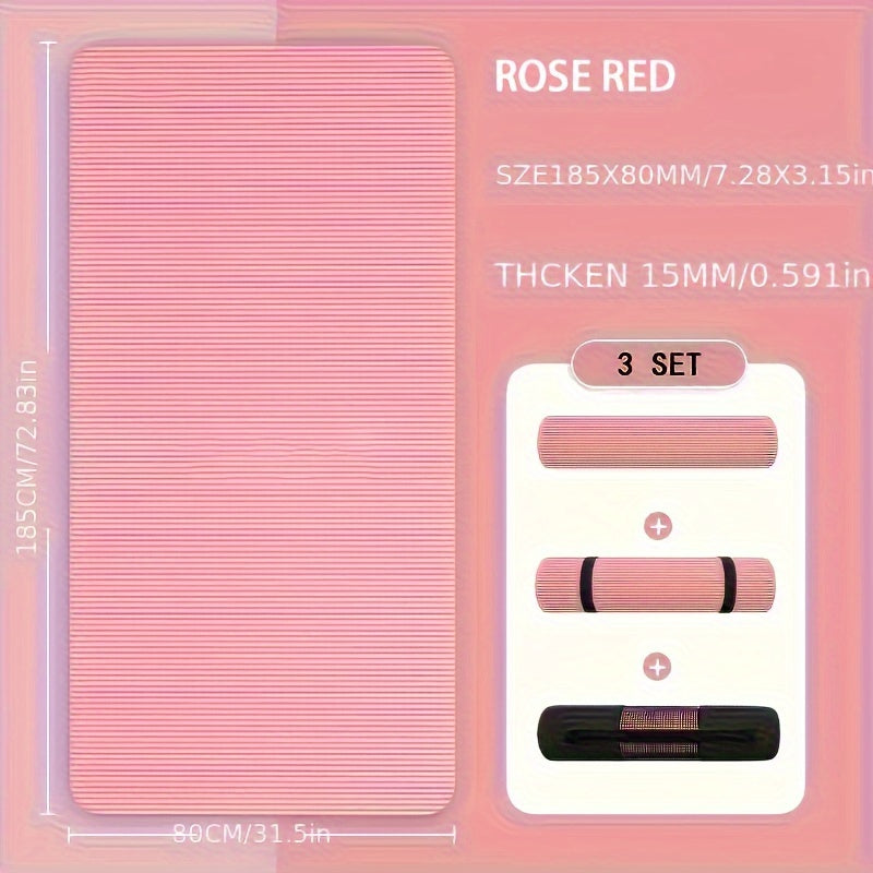 Thick Non-Slip Yoga Mat – High-Density NBR Exercise Mat for Yoga, Pilates & Gymnastics