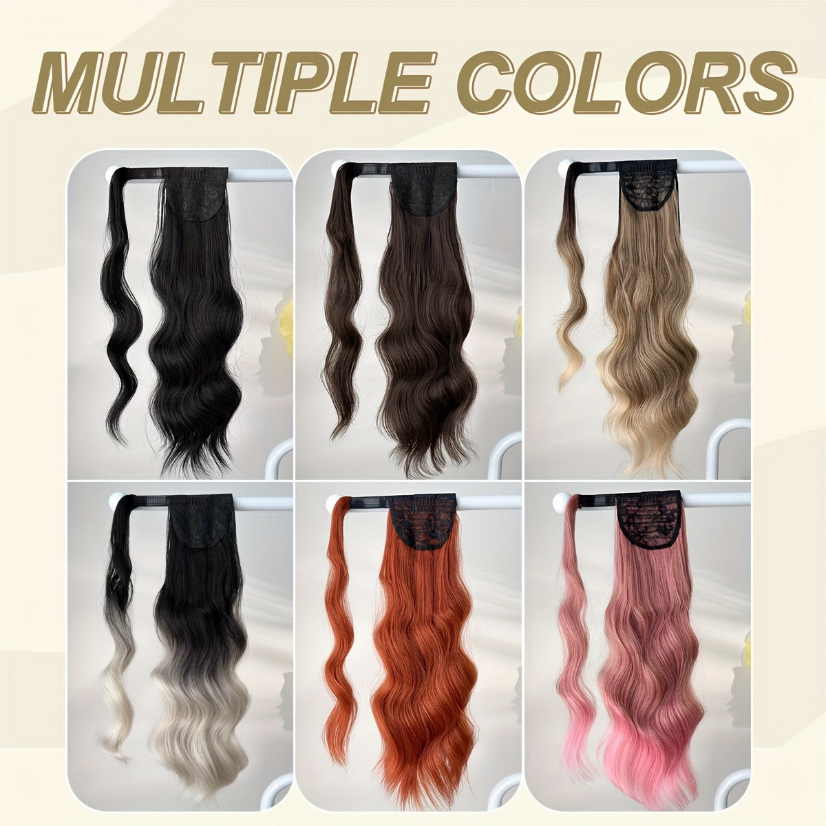 24-inch (61 cm) Body Wave Clip-In Ponytail Extension - Heat-Resistant Synthetic Hairpiece, Easy Secure Clip for Women & Girls