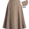 Plus Size A-Line Midi Skirt, Solid Color Flared Casual Skirt for All Seasons