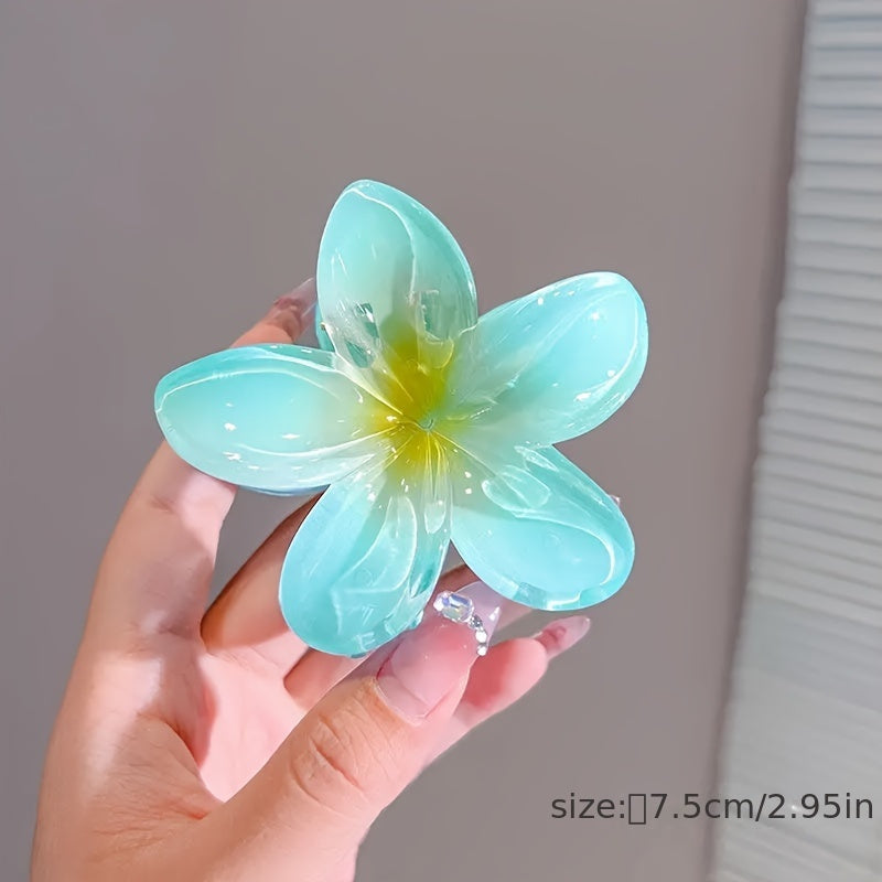 Elegant Flower Hair Clip – Semi-Transparent Anti-Slip Grip for Bridal, Beach & Everyday Wear