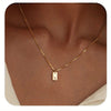 Initials Necklace for Women, 14K Gold Plated Delicate Monogram Pendant, Personalized Name Jewelry Gift