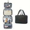 Large Capacity Foldable Travel Organizer Bag - Zippered Minimalist Polyester Pouch with Shoulder Strap