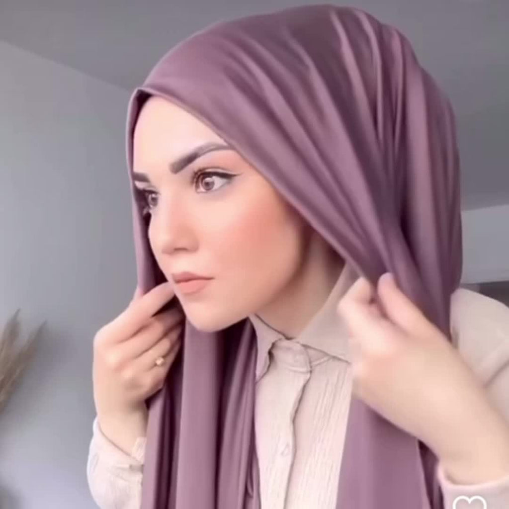 Long Jersey Hijab - Lightweight Breathable Solid Scarf, Windproof Elegant Shawl for Women