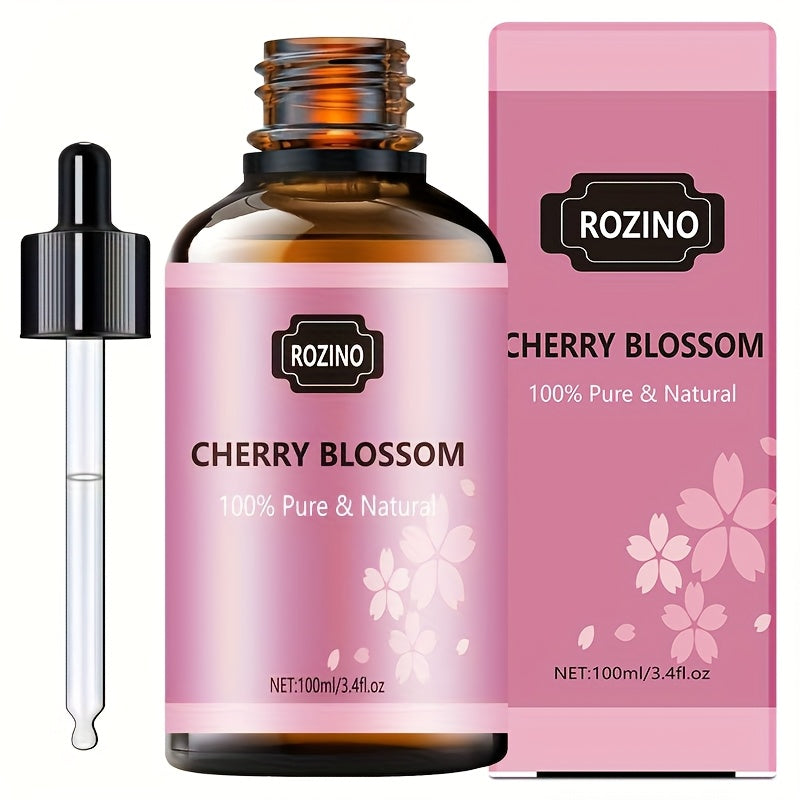 ROZINO 100% Pure Cherry Blossom Essential Oil – Plant Oil for Hair, Face & Body | Sensitive Skin Friendly (Dilute Before Use)