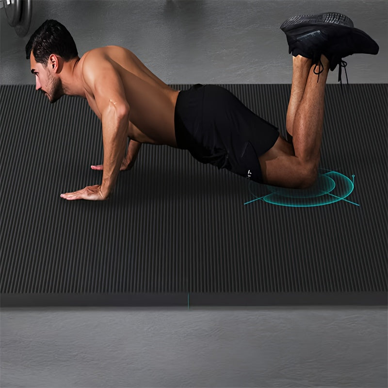 High-Density 15mm Thick Tear-Resistant Yoga Mat with Carry Straps & Mesh Pocket - Non-Slip Pilates Exercise Mat (Green/Black)