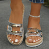 Oversized Women's Flat Slip-On Open-Toe Sandals – Lightweight Comfortable Casual Dressy Slides