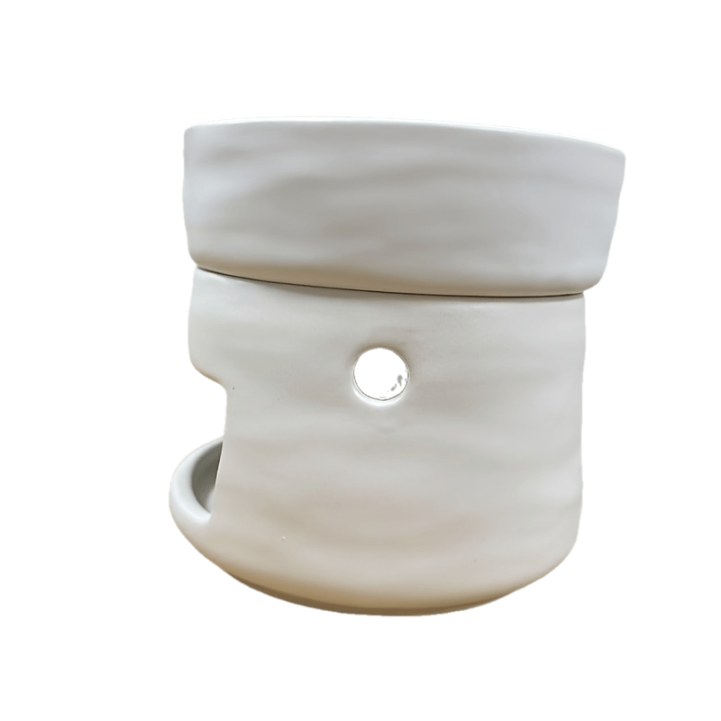 Modern Ceramic Aromatherapy Oil Burner & Diffuser – 100ml Smoke-Free Essential Oil Warmer, 3.94 in (10 cm) European Style