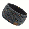 Women's Plush Knit Headband with Faux Fur Pom Pom, Warm Winter Ear Warmer & Christmas Gift