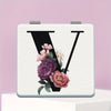 Alphabet Folding Handheld Makeup Mirror for Women & Girls - Floral & Heart Cutout Portable Vanity Mirror A-Z
