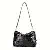 Sequin Evening Crossbody Bag – Golden Glitter Zipper Clutch for Parties & Formal Events